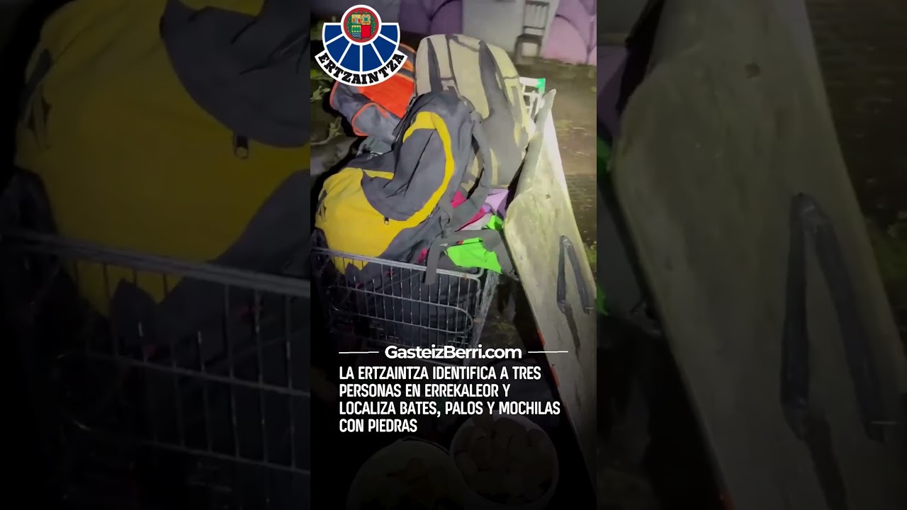 La Ertzaintza identifica a tres personas en Errekaleor y localiza bates, palos y piedras