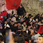 Celebración del pase de Marruecos a cuartos de final en Vitoria-Gasteiz