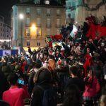 Celebración del pase de Marruecos a cuartos de final en Vitoria-Gasteiz