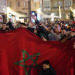 Celebración del pase de Marruecos a cuartos de final en Vitoria-Gasteiz