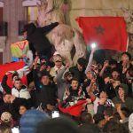 Celebración del pase de Marruecos a cuartos de final en Vitoria-Gasteiz