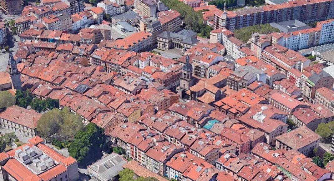 Imagen área del Casco Viejo de Vitoria