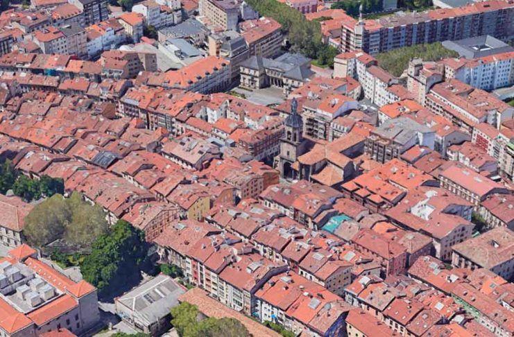 Imagen área del Casco Viejo de Vitoria