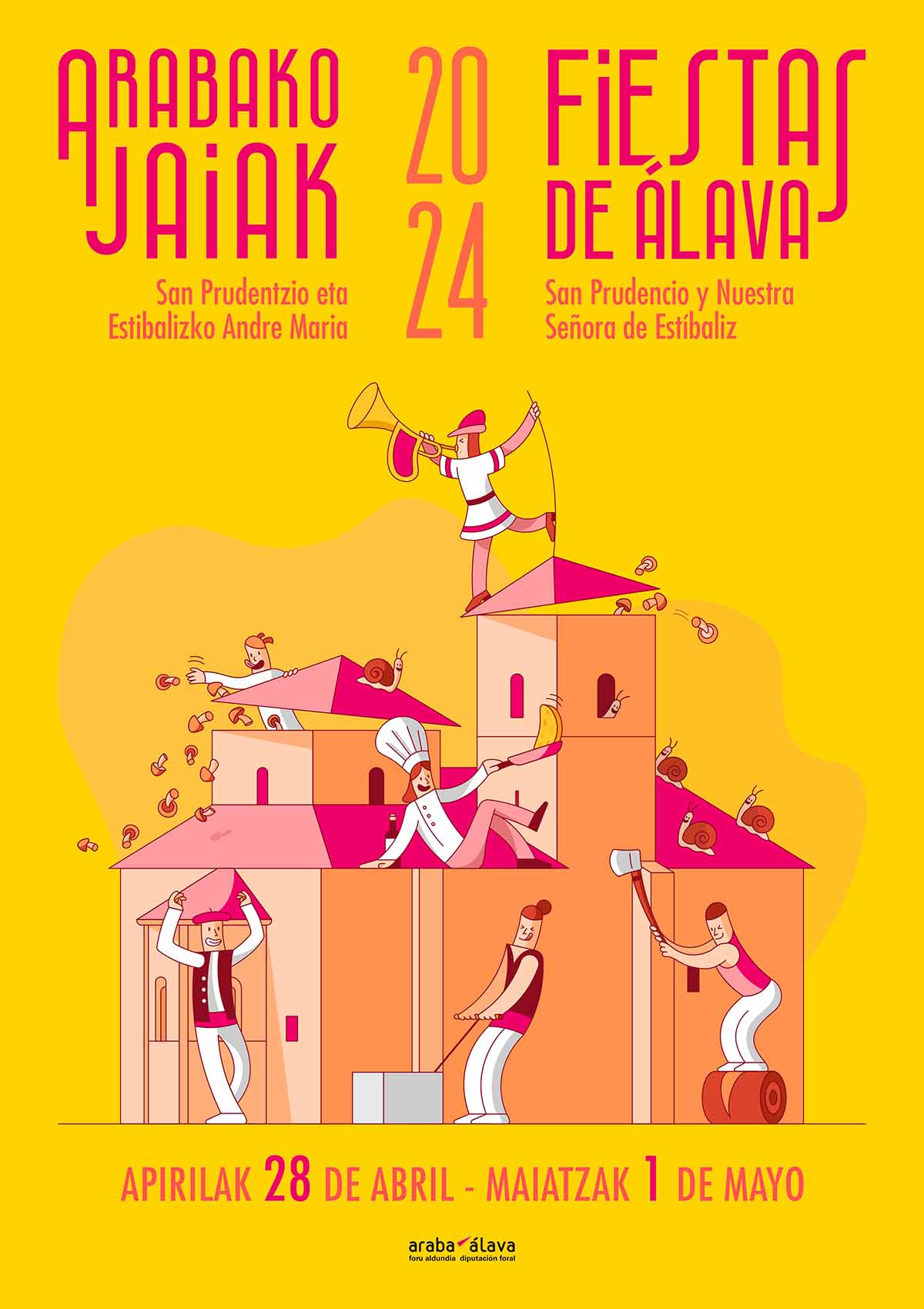 Caracoles, perretxikos y herri korilak, así es el cartel de las Fiestas de San Prudencio 2024 1 CARTEL FIESTAS SAN PRUDENCIO