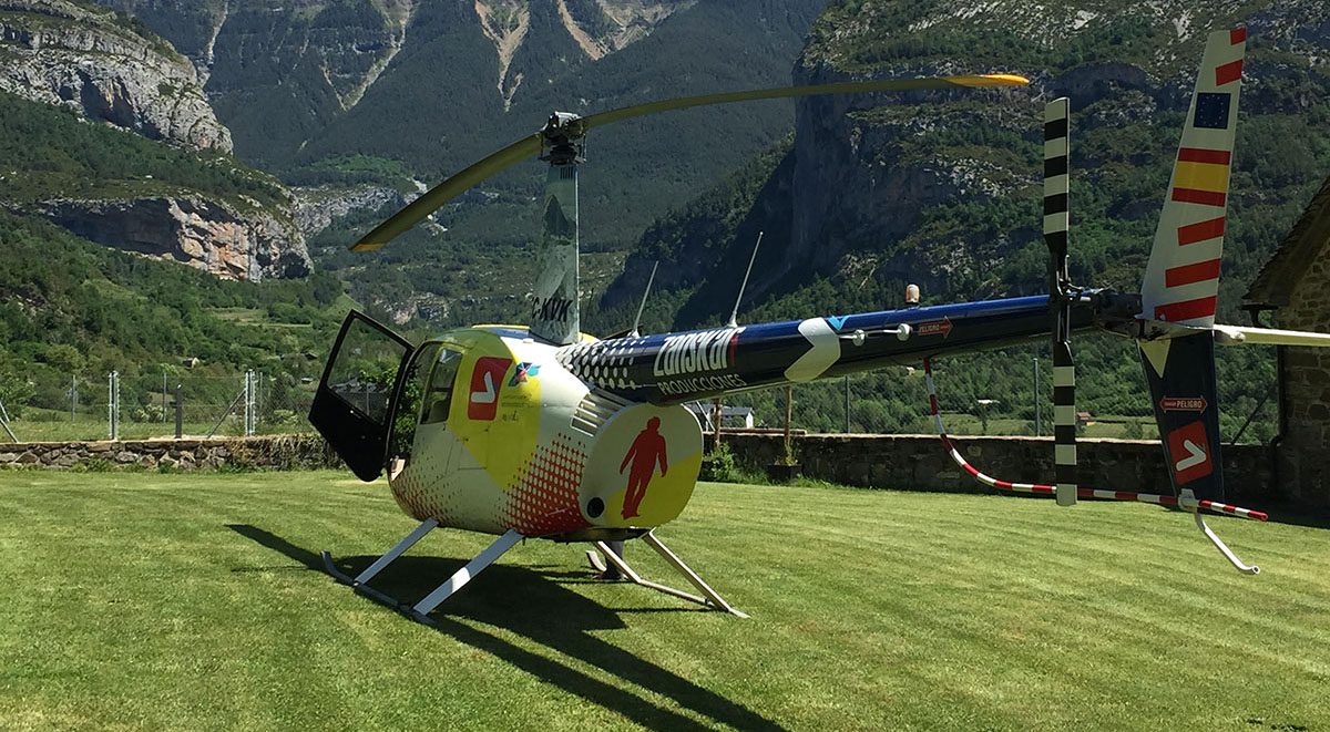 El helicóptero del programa, donde generalmente suceden los momentos más emotivos -y emocionantes- del programa "Volando Voy"