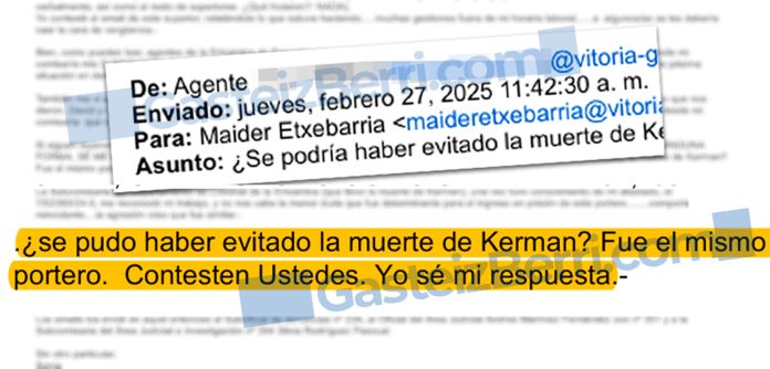 Fragmento de los correos internos que advertían sobre los peligros de las conductas del personal de seguridad de la Discoteca Mitika