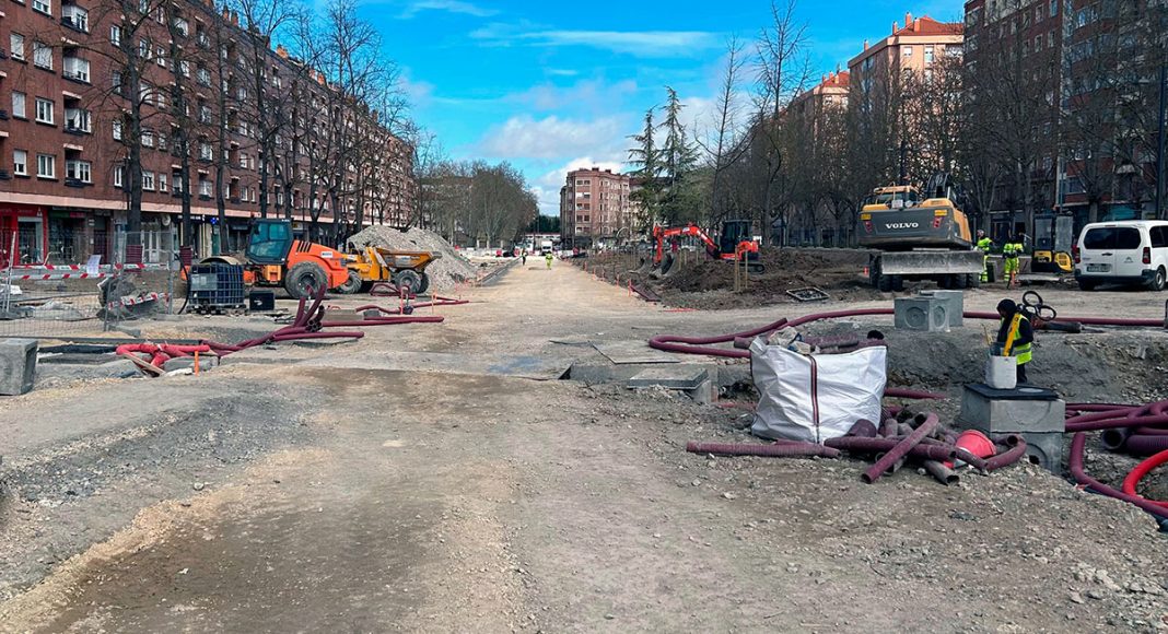 La calle Los Herrán en obras