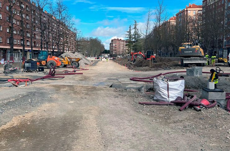 La calle Los Herrán en obras