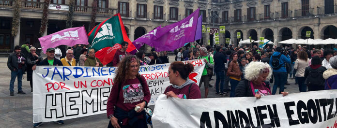 manifestacion de jardineros y residencias