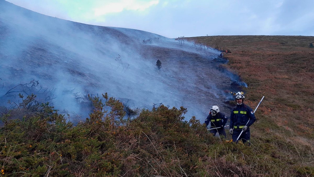 Imagen de una de las zonas incendiadas en la Sierra de Elgea Imagen de una de las zonas incendiadas en la Sierra de Elgea