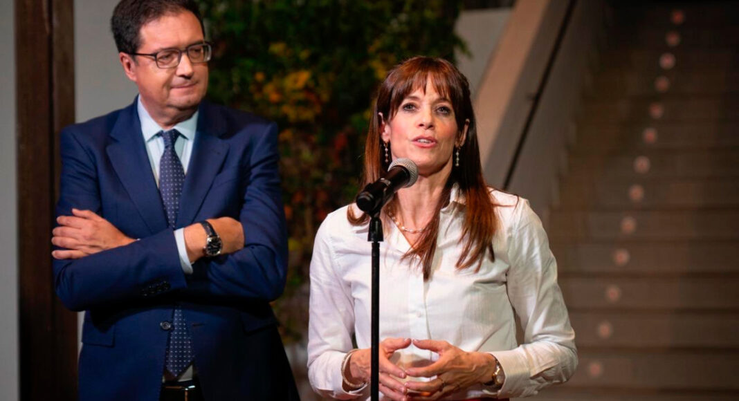 Maider Etxebarria durante un acto en la Cumbre Global de la Alianza para el Gobierno Abierto celebrada en Vitoria-Gasteiz.