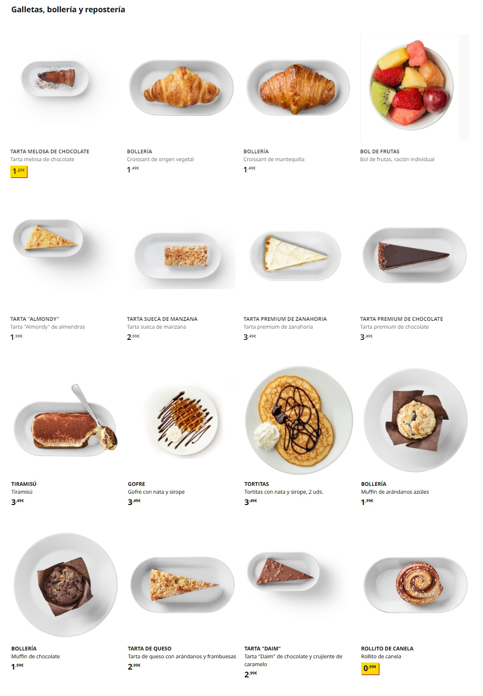 restaurante de ikea vitoria-gasteiz, opciones de galletas, bollería y repostería