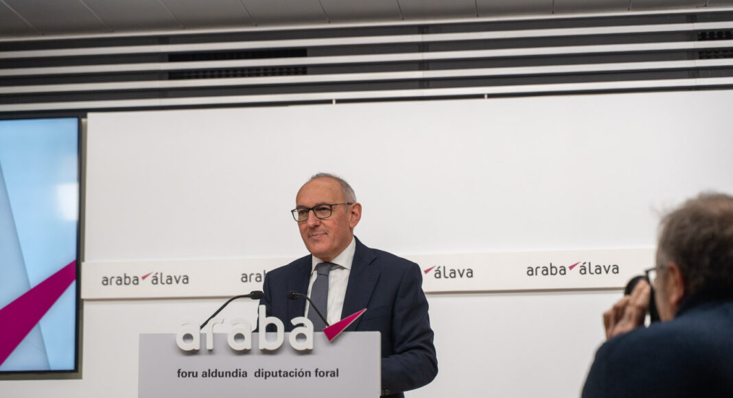 Ramiro González durante la última rueda de prensa tras el Consejo de Gobierno Foral del 23 de diciembre de 2025