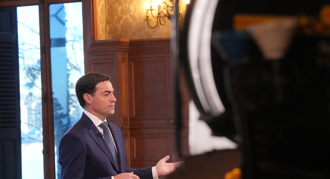 El Lehendakari durante la grabación de su discurso de fin de año conocido como 