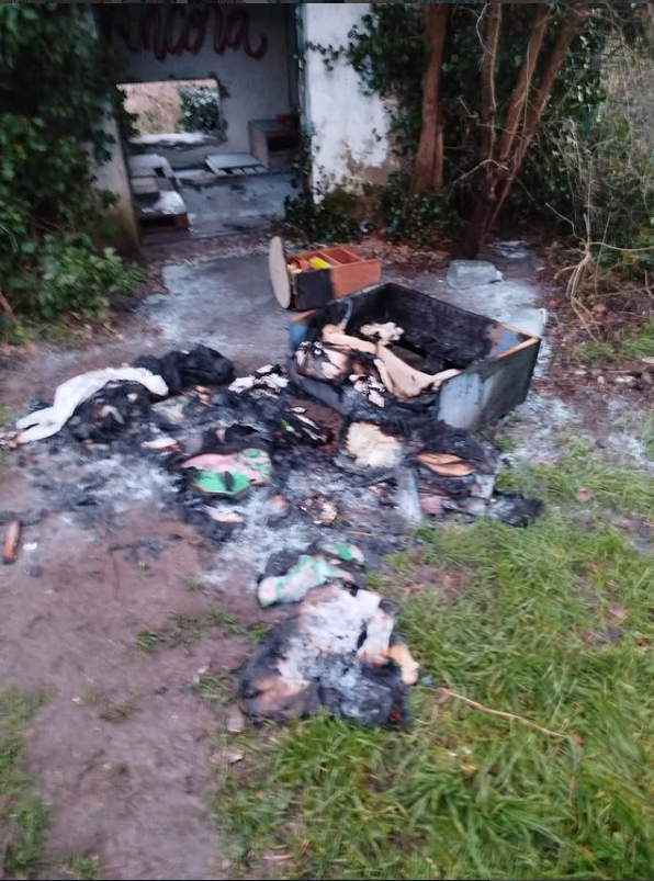 Estado en el que quedó la colonia felina de Abetxuko tras el incendio provocado. / Esperanza Felina