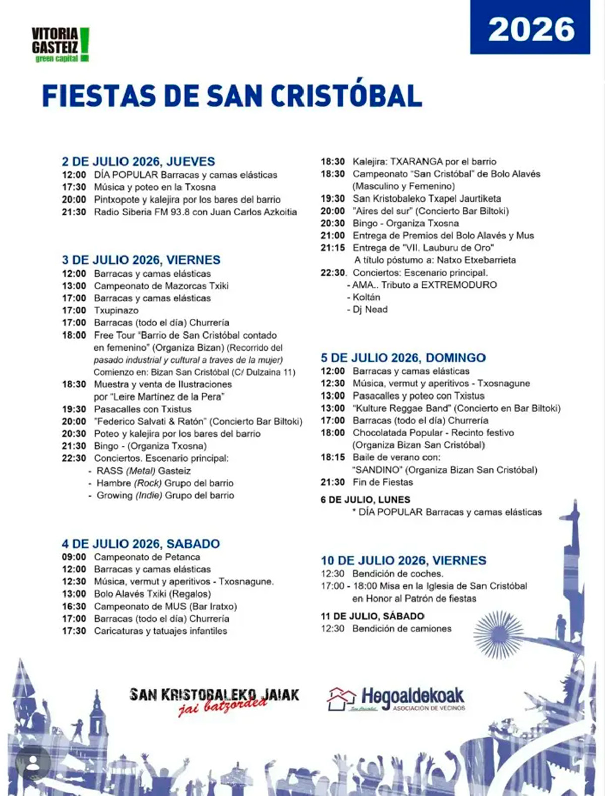 Fiestas de San Cristóbal 2026
