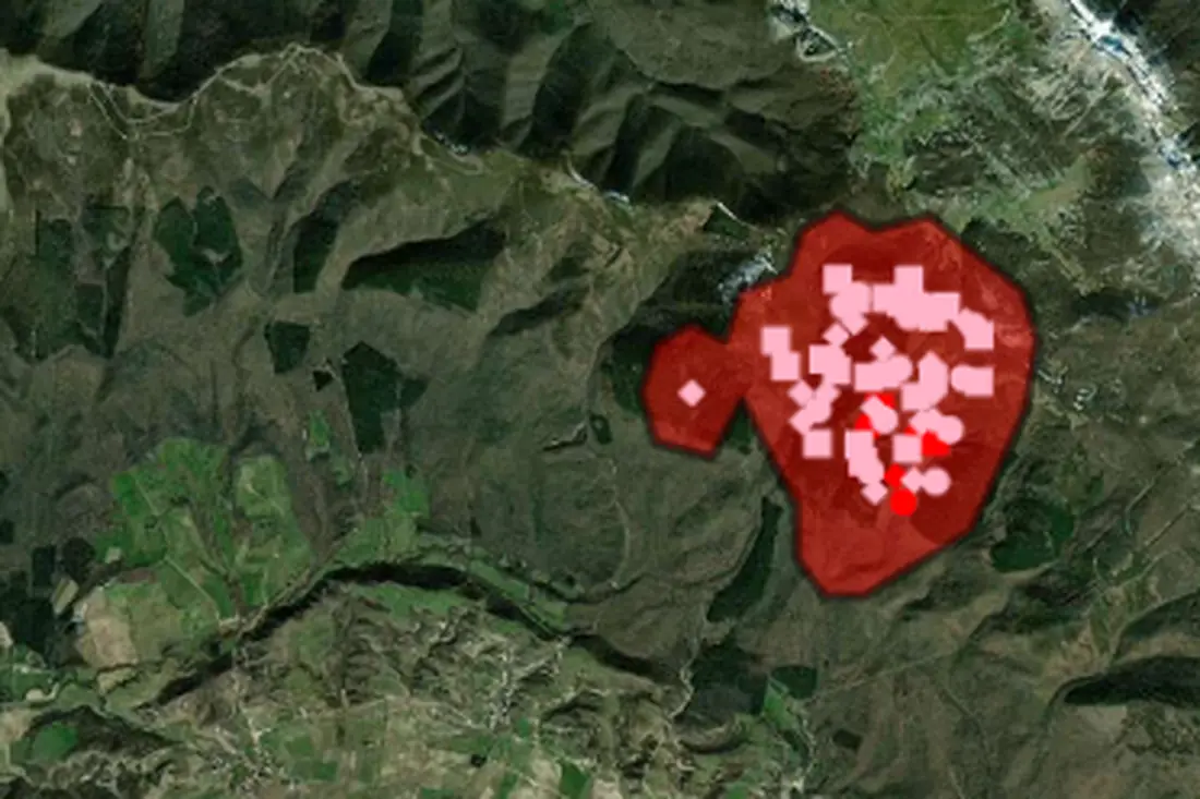 Visor de Copernicus EFFIS, Fuegos activos (VIIRS), incendio de Galarreta